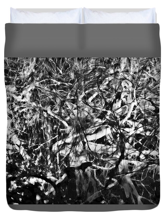 Figurative Abstract Duvet Cover featuring the photograph Abstract Reflection of a Bayou by Gina O'Brien