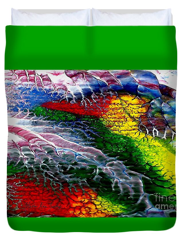 martha Ann Sanchez Duvet Cover featuring the painting Abstract Series 0615A by Mas Art Studio