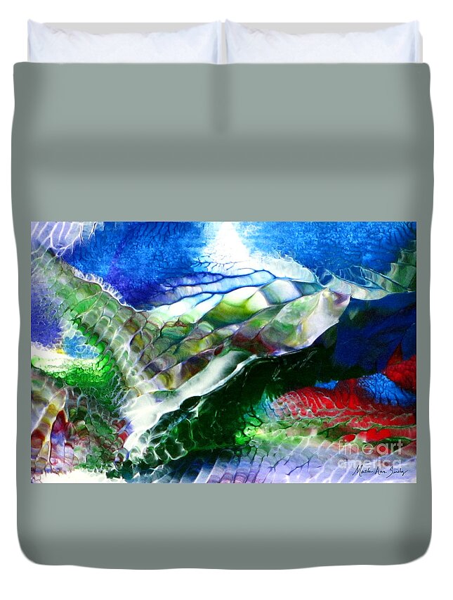 Mas Art Studio Duvet Cover featuring the painting Abstract Series B by Mas Art Studio