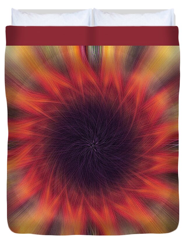 Floral Duvet Cover featuring the photograph Abstract Sunflower by Pete Federico