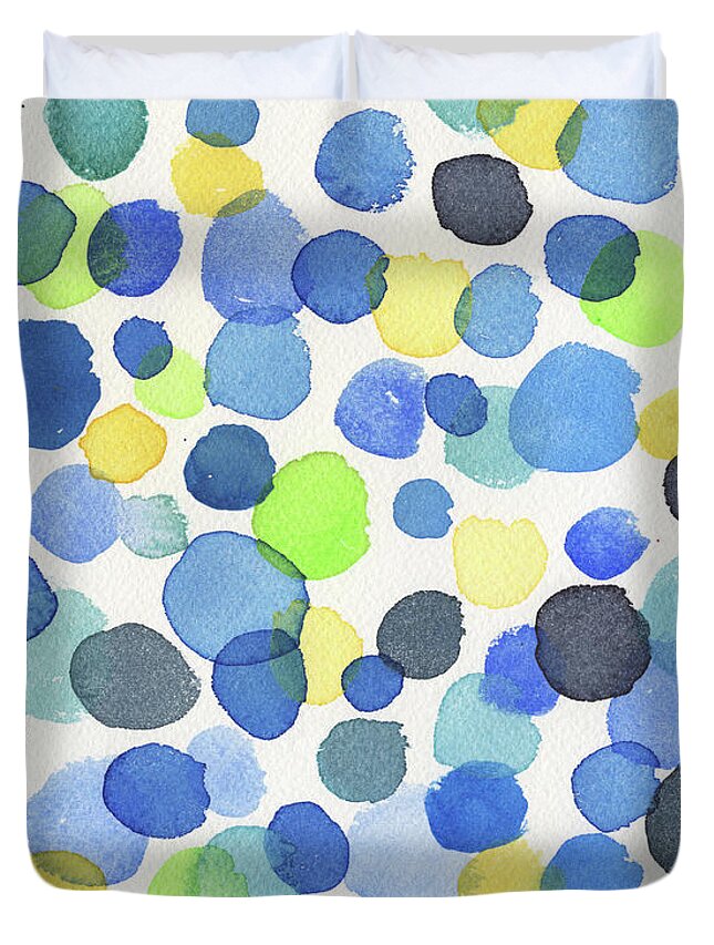 Watercolor Dots Duvet Cover featuring the painting Abstract Watercolor Dots III by Irina Sztukowski