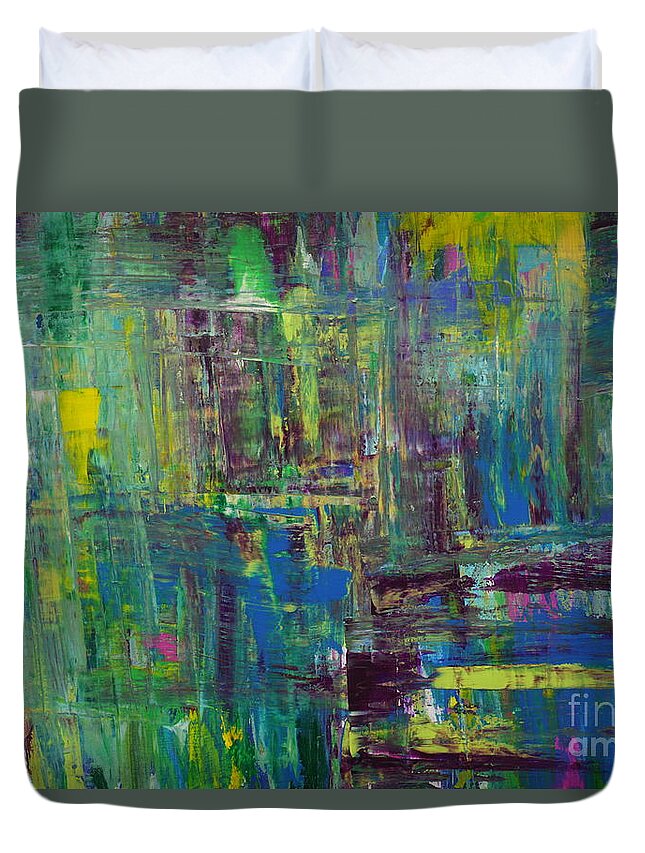 Abstract Duvet Cover featuring the painting Abstract_untitled by Jimmy Clark