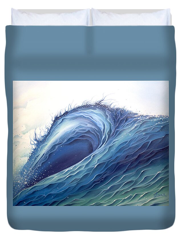 Surf Art Duvet Cover featuring the painting Abyss by William Love