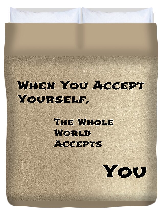 Acceptance Duvet Cover featuring the mixed media Acceptance by Joseph S Giacalone