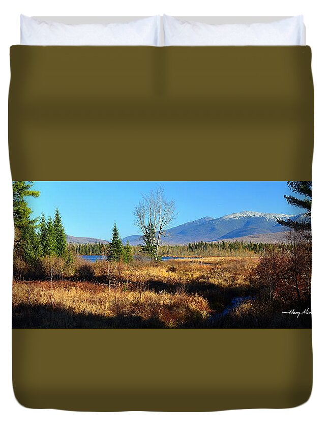Landscape Duvet Cover featuring the photograph Across Cherry Pond by Harry Moulton