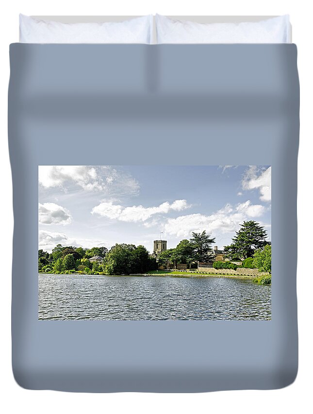 Europe Duvet Cover featuring the photograph Across the Pool at Melbourne Hall by Rod Johnson