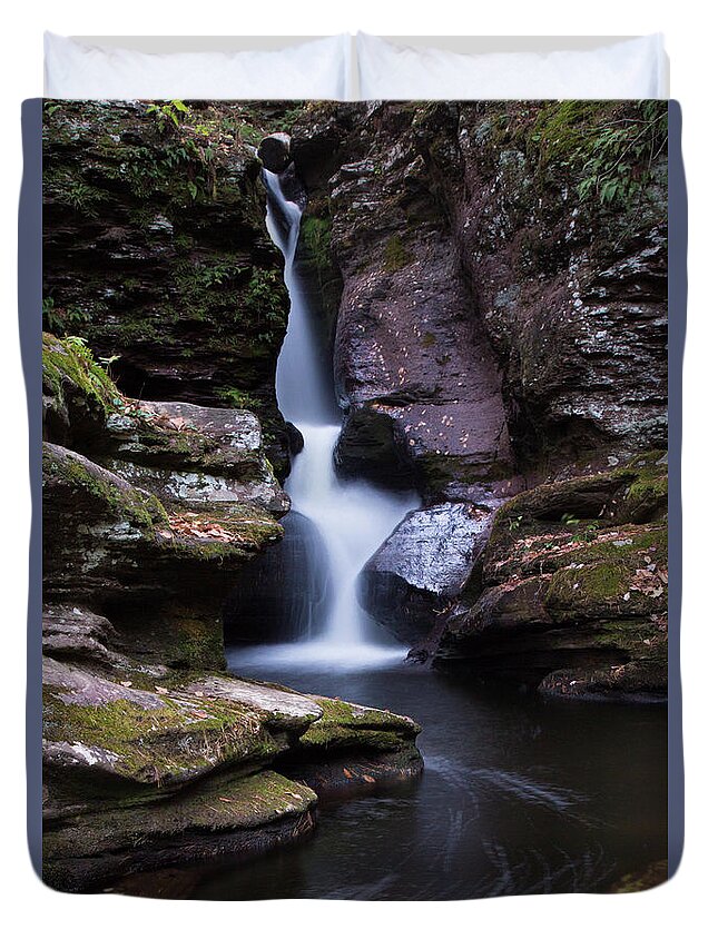 Photography Duvet Cover featuring the photograph Adams Falls for 6 Seconds by Joe Kopp
