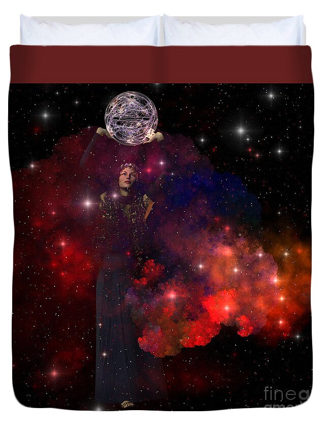 God Duvet Cover featuring the painting Adora by Corey Ford