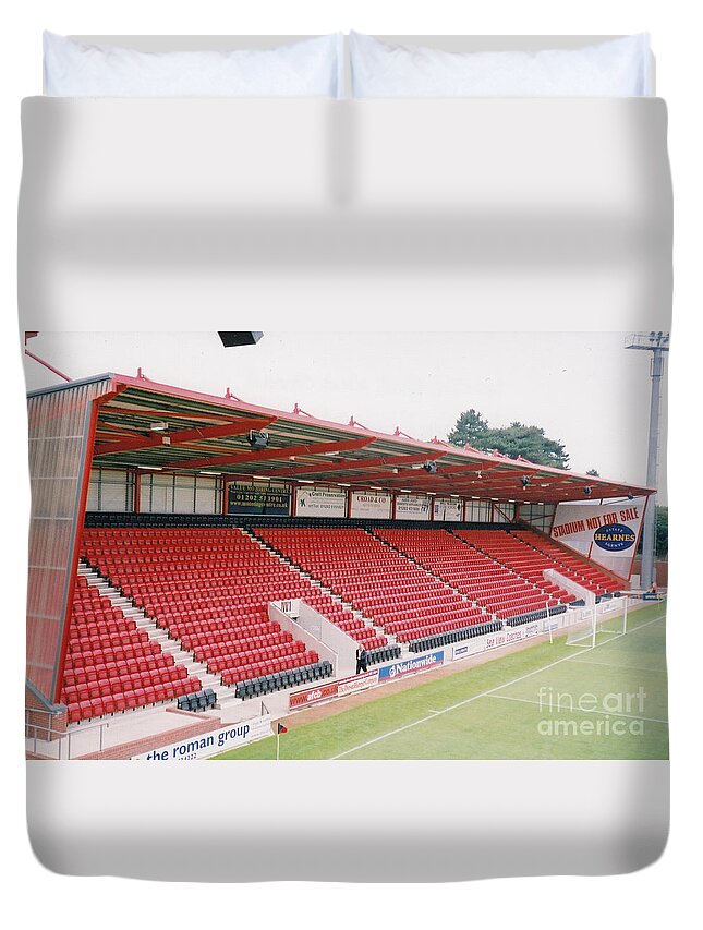 Afc Bournemouth Duvet Cover featuring the photograph AFC Bournemouth - Dean Court - North Stand 1 - August 2003 by Legendary Football Grounds