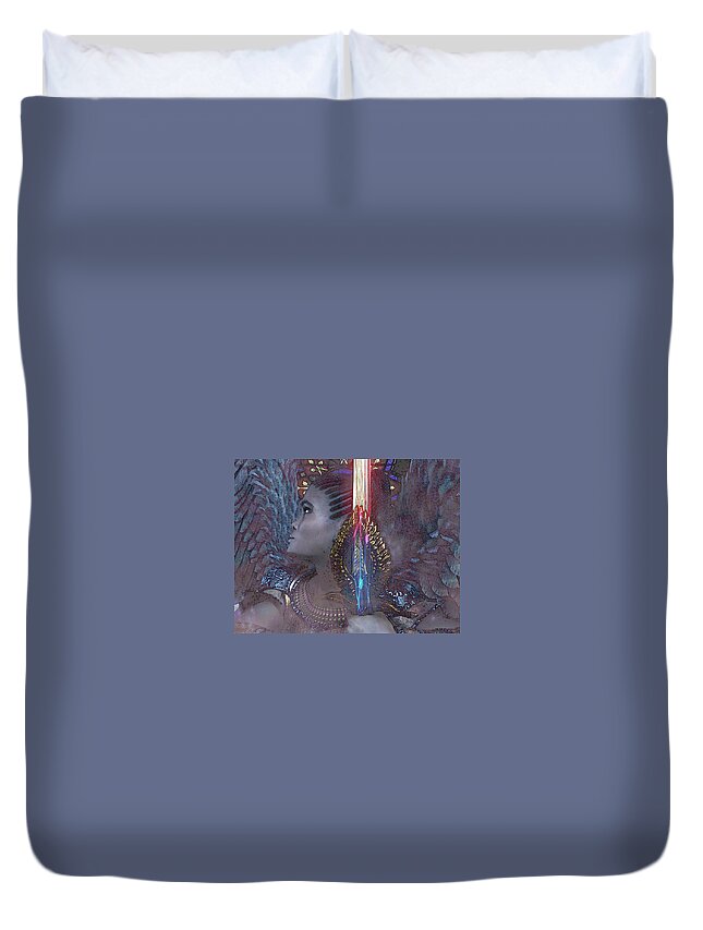 African Angel Duvet Cover featuring the digital art African Angel 4 by Suzanne Silvir