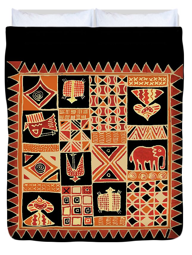African Folk Art Batik Duvet Cover For Sale By Vagabond Folk Art
