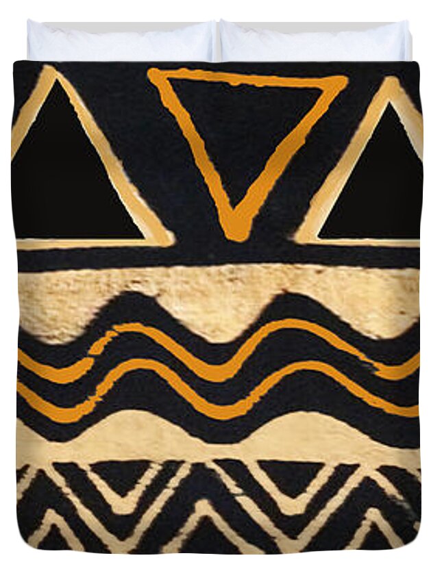 African Decor Duvet Cover featuring the digital art African Primordial Spirits - 2 by Vagabond Folk Art - Virginia Vivier