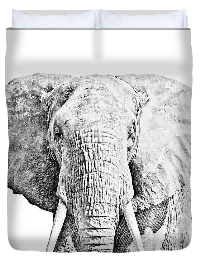 Safari Duvet Cover featuring the digital art African Safari B by Jean Plout