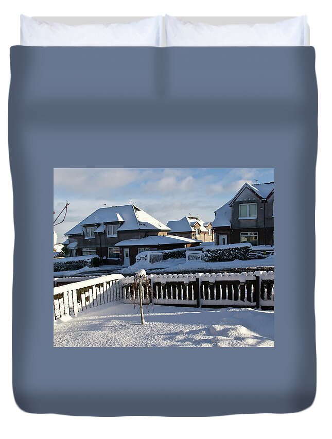 Snow Duvet Cover featuring the photograph After a blizzard. by Elena Perelman