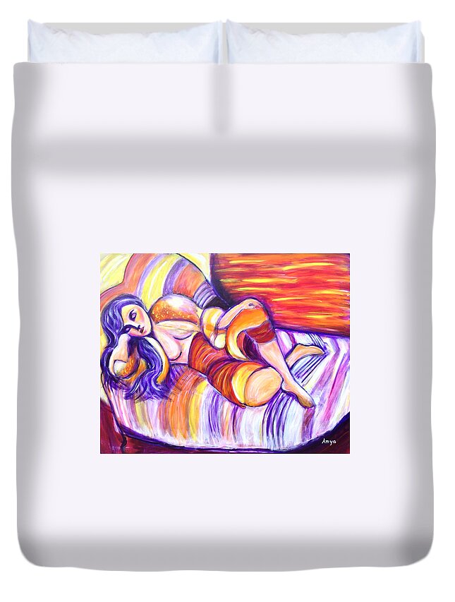  Duvet Cover featuring the painting After Matisse by Anya Heller