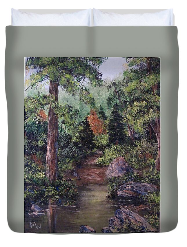 Landscapes Duvet Cover featuring the painting After the rains by Megan Walsh