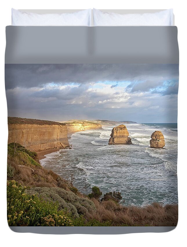 Gog And Magog Duvet Cover featuring the photograph Afternoon Sun on Gog and Magog by Catherine Reading