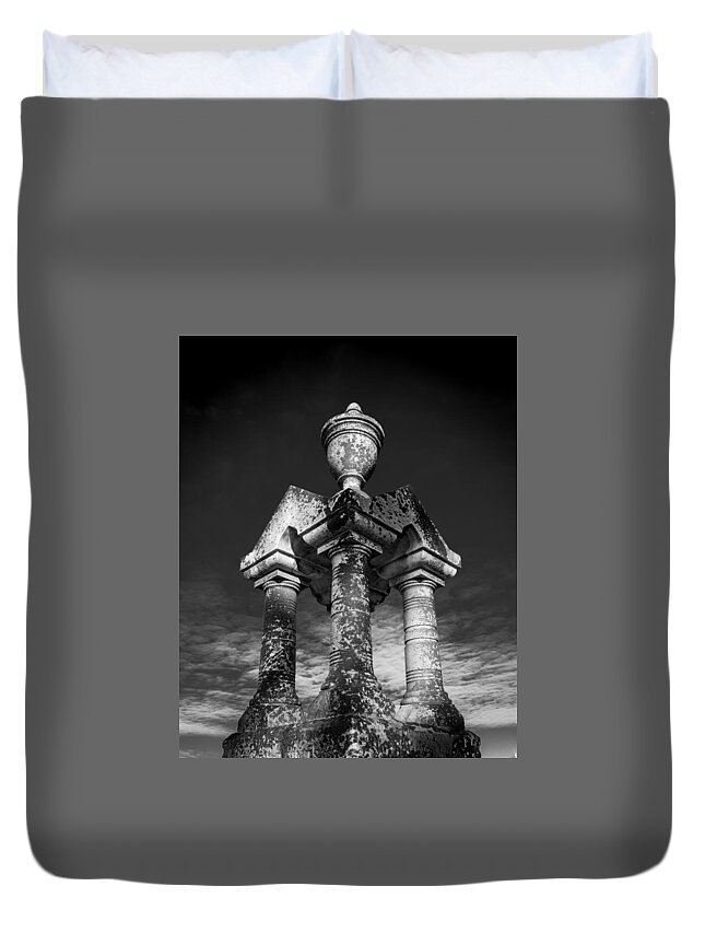 Stone Duvet Cover featuring the photograph Aged Stone and Sky by Robert McKay Jones