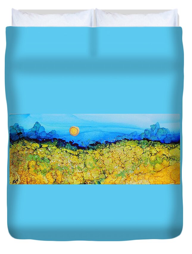 Alcohol Ink Duvet Cover featuring the painting Twilight - A 236 by Catherine Van Der Woerd