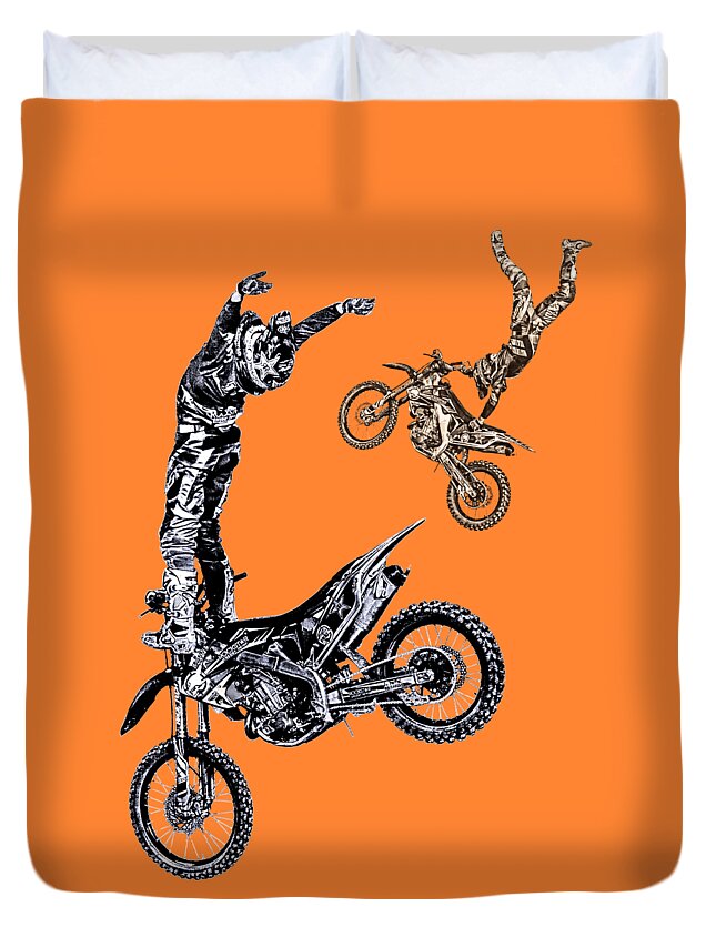 Motorcycle Duvet Cover featuring the photograph Air Riders by Caitlyn Grasso