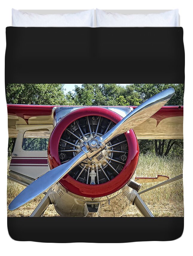 Airplane Duvet Cover featuring the photograph Airplane Prop by Waterdancer 