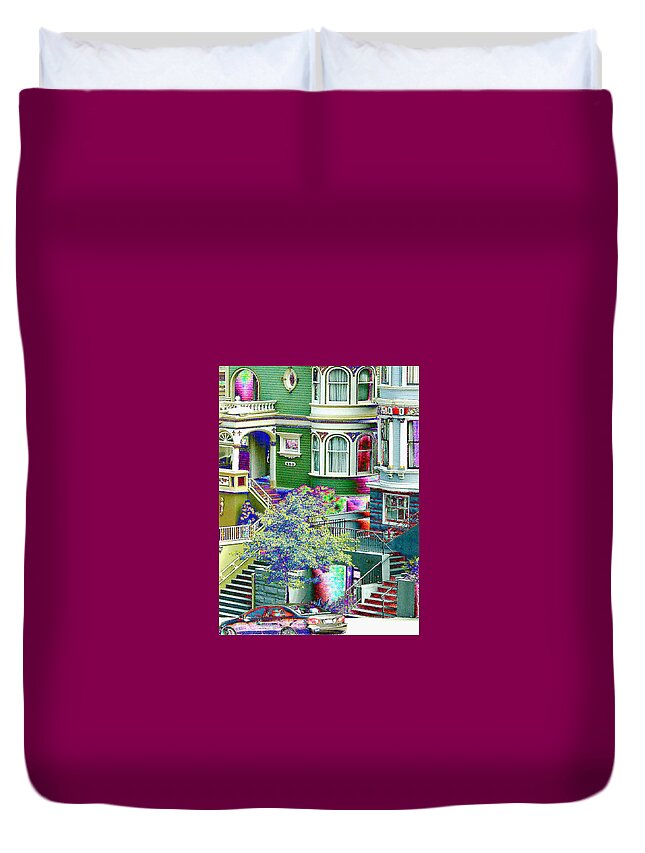 Home Duvet Cover featuring the photograph Alamo Park View by Tom Kelly