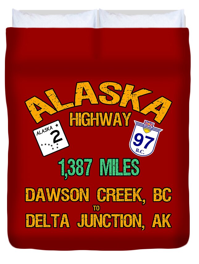 Alaska Highway Duvet Cover featuring the digital art Alaska Highway by David G Paul