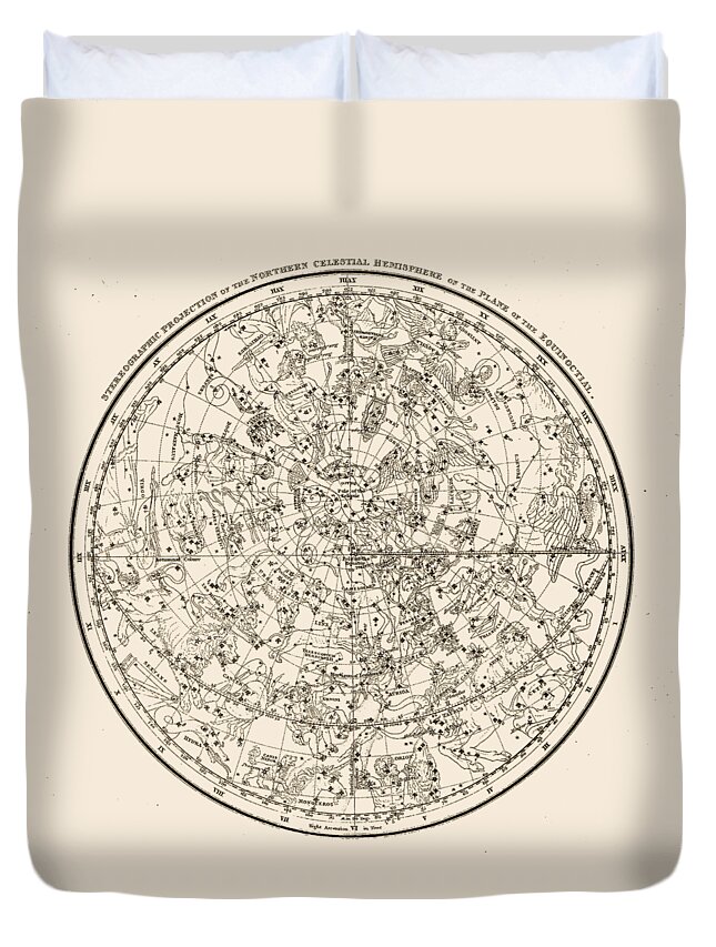 ‘celestial Maps’ Collection By Serge Averbukh Duvet Cover featuring the digital art Alexander Jamieson's Celestial Atlas - Northern Hemisphere by Serge Averbukh