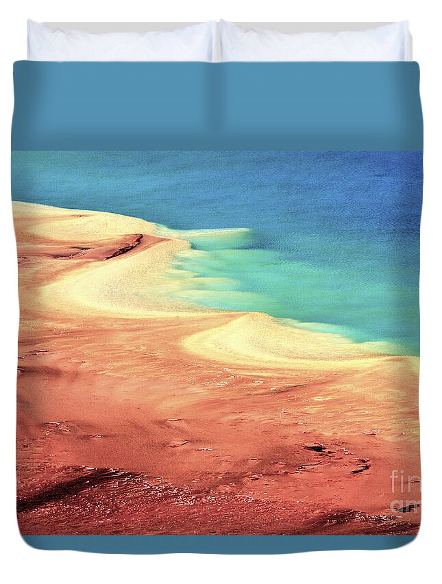 Grand Prismatic Duvet Cover featuring the photograph Algae Mat Pastels by Adam Jewell