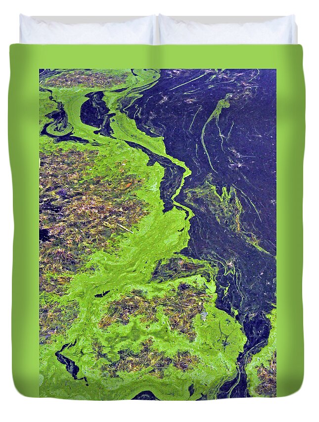 Nature Duvet Cover featuring the photograph Algae on a Pond by Kay Lovingood