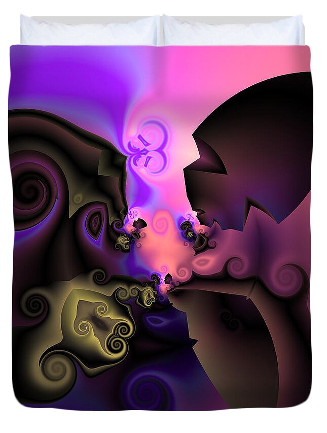 Contemporary Duvet Cover featuring the digital art Algorithmic plate 350 by Claude McCoy