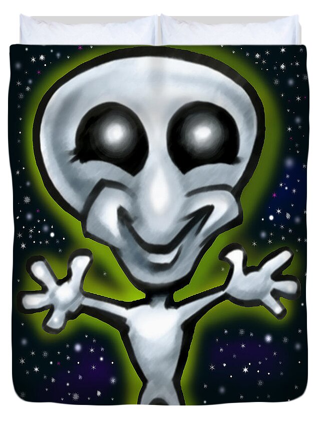 Alien Duvet Cover featuring the digital art Alien by Kevin Middleton