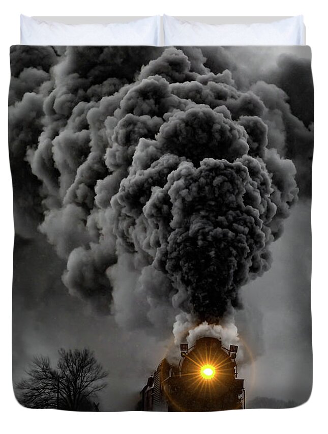 Polar Express Duvet Cover featuring the photograph All Aboard the Polar Express by Joe Holley