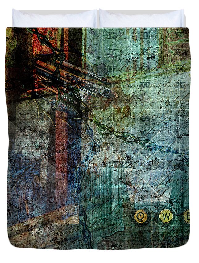 Forgotten Duvet Cover featuring the digital art All But Forgotten by Linda Carruth