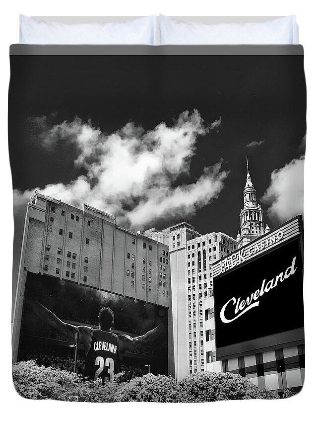 Cle Duvet Cover featuring the photograph All In Cleveland by Kenneth Krolikowski