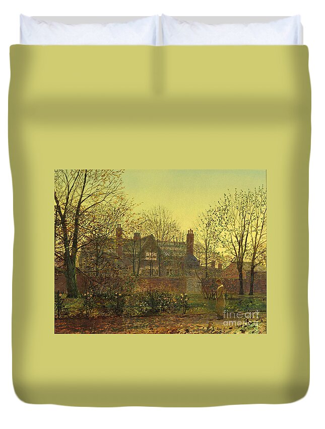John Atkinson Grimshaw � M.s. Rau Antiques. All In The Golden Twilight (1881) Duvet Cover featuring the painting All in the Golden Twilight by MotionAge Designs
