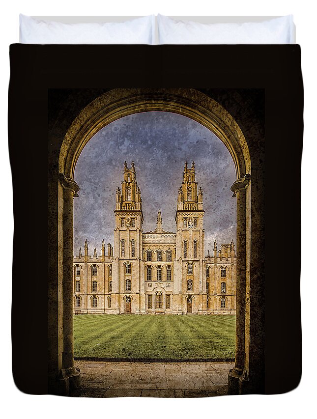 All Souls College Duvet Cover featuring the photograph Oxford, England - All Soul's by Mark Forte