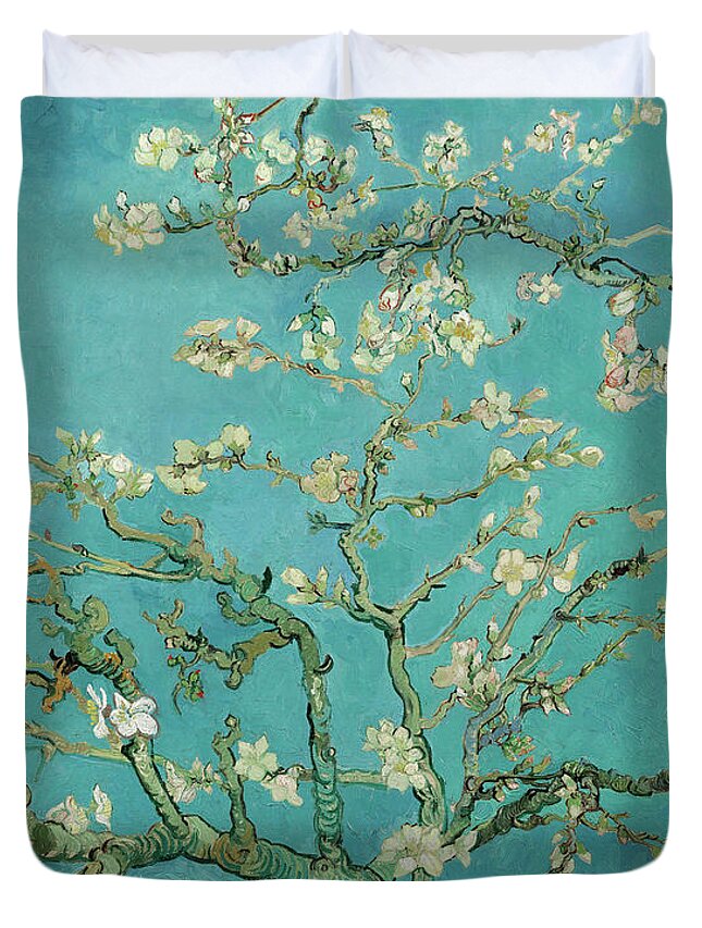 Almond Blossom Duvet Cover featuring the painting Almond Blossom, 1890 by Vincent van Gogh