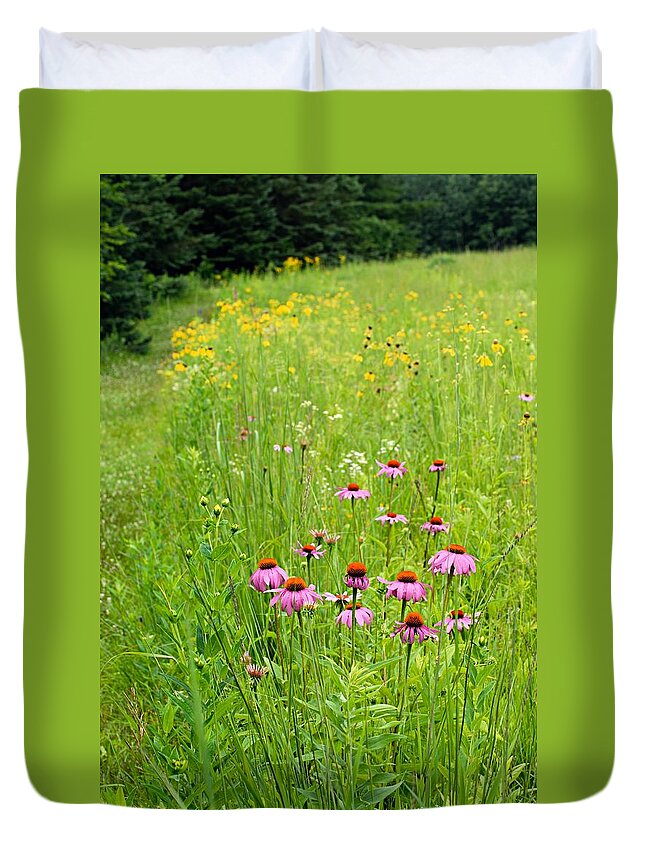 Photography Duvet Cover featuring the photograph Along a Prairie Path by Larry Ricker