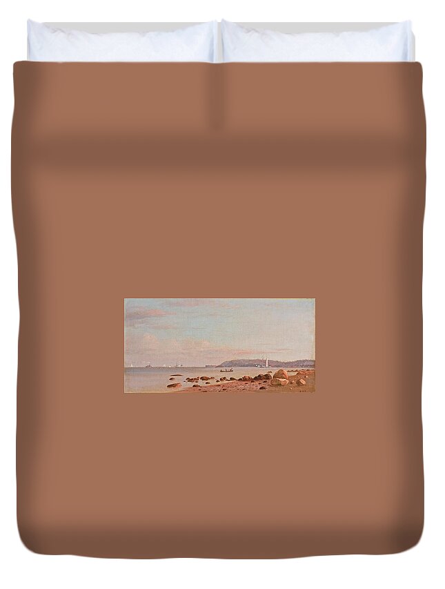 Along The New England Coast By Francis Augustus Silva Duvet Cover featuring the painting Along The New England Coast by Francis Augustus Silva