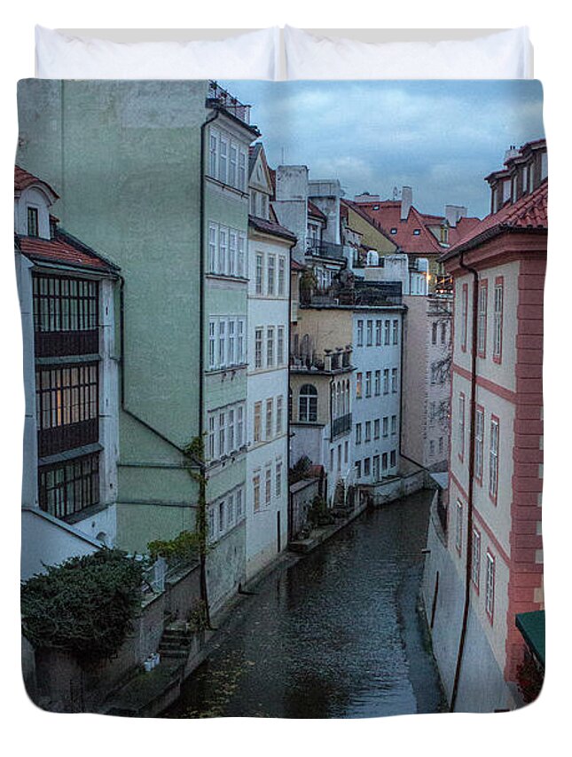 Prague Duvet Cover featuring the photograph Along the Prague Canals by Matthew Wolf