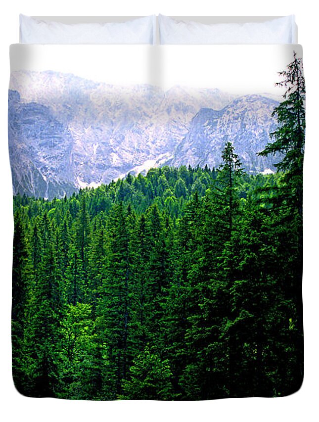 Bavaria Duvet Cover featuring the photograph Alpine Forest by Kevin Smith