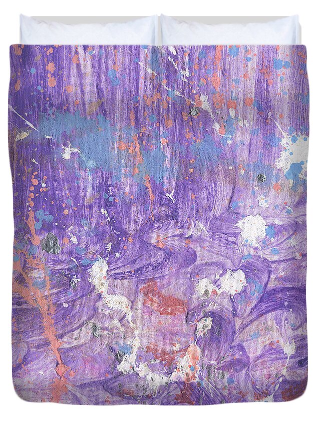 Purple Duvet Cover featuring the painting Alsace-Lorraine by Phil Strang