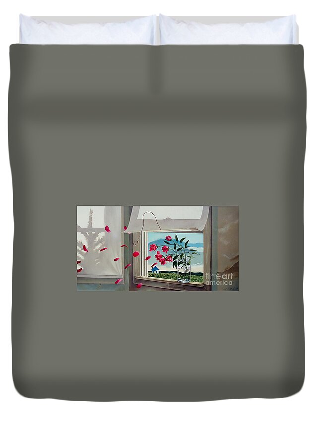 Roses Duvet Cover featuring the painting Always with you by Christopher Shellhammer