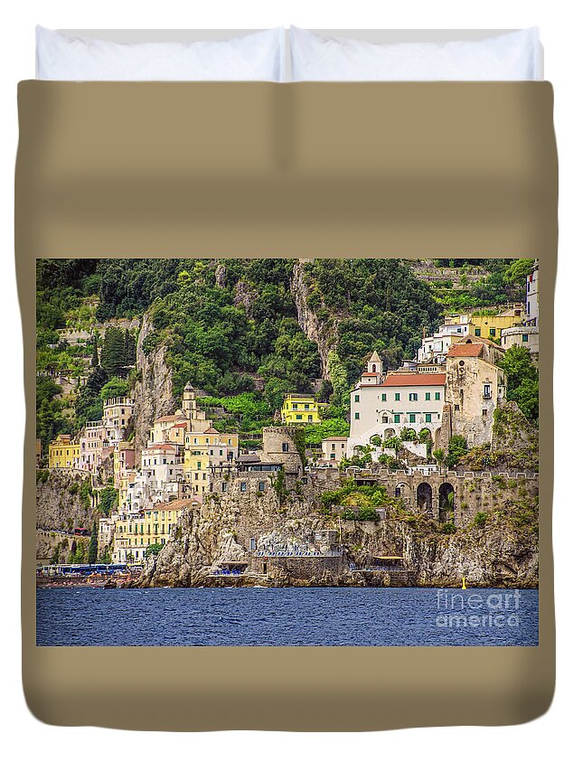Amalfi Coast Duvet Cover featuring the photograph Amalfi Coast 2 by Maria Rabinky