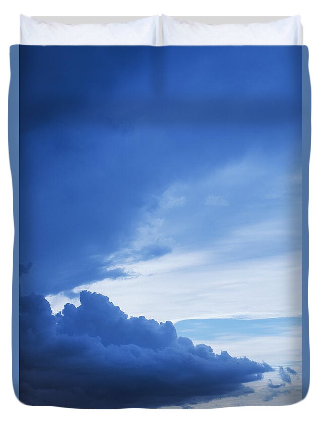 Blue Duvet Cover featuring the photograph Amazing Blue Sky vertical by Steve Somerville