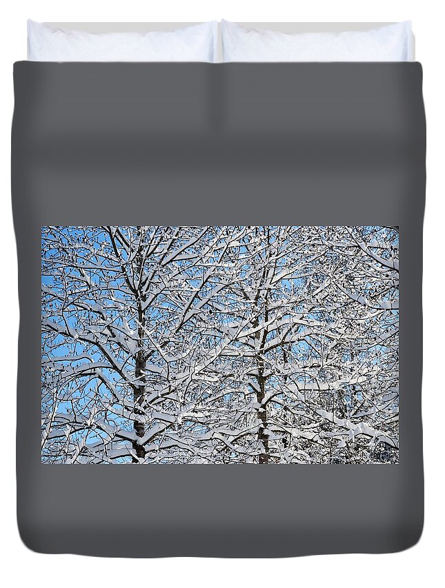 Snow Duvet Cover featuring the photograph Amazing Strength by Eileen Brymer