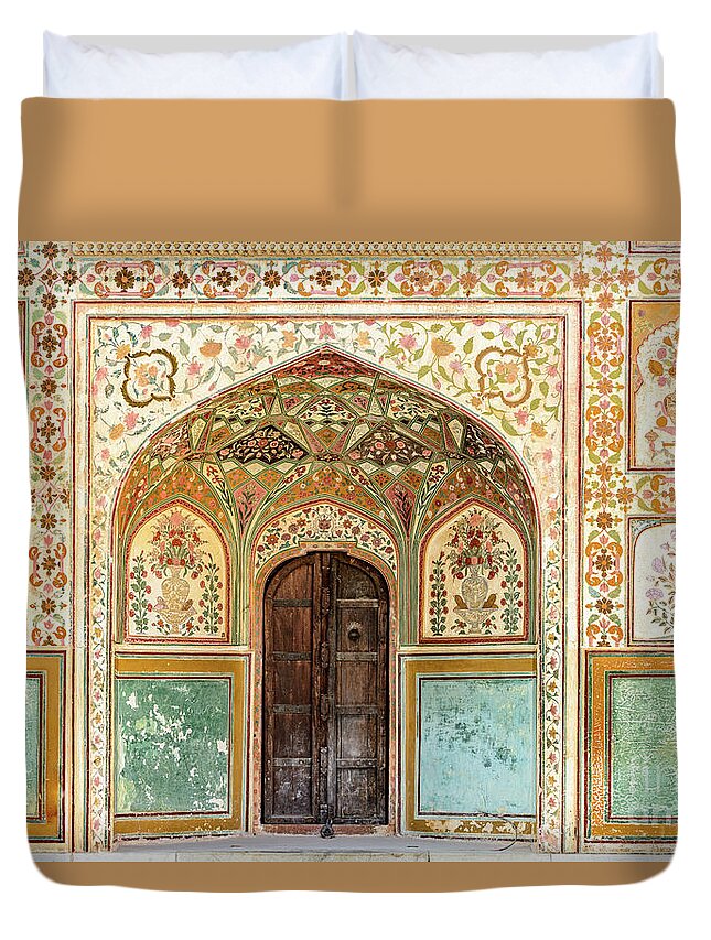 India Duvet Cover featuring the photograph Amer Fort 03 by Werner Padarin