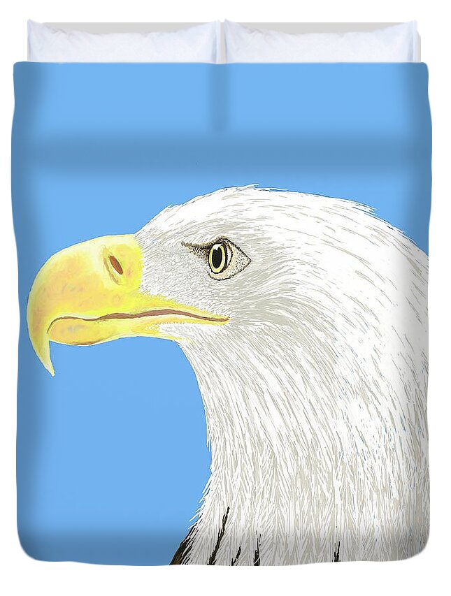 American Duvet Cover featuring the digital art American Bald Eagle by Stacy C Bottoms