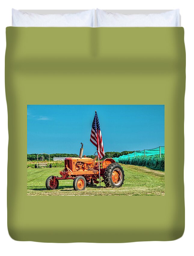 Farm Duvet Cover featuring the photograph American Farmer by Cathy Kovarik